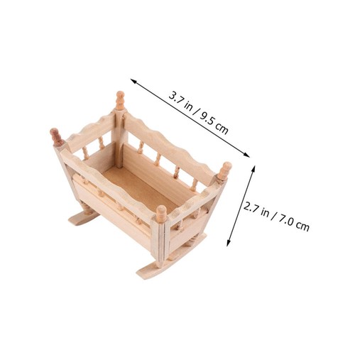 2 Pcs Mini Furniture Model Baby Miniature Cradle Simulated Doll House - 第 5/12 張圖片