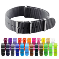 Ballistic Nylon SS Military Solid Replacement Watch Strap / Band