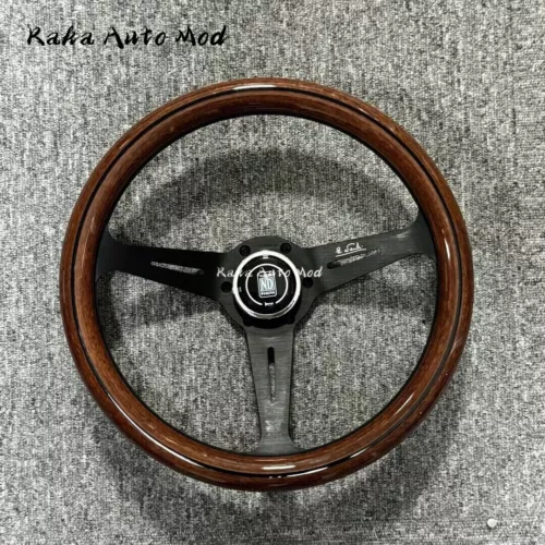 360mm NARDI Classic Steering Wheel Mahogany Wood with Smooth Finish Black Spoke - Picture 1 of 7