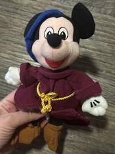 The Disney Store Fantasia Sorcerer Mickey Mouse 8" Plush Bean Bag Toy With Tag