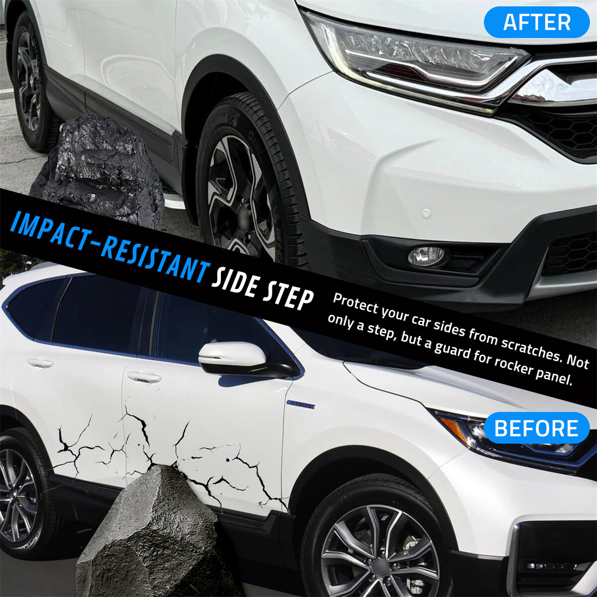 Fits 2017-2022 Honda CR-V CRV Running Boards Side Step Nerf Bars Aluminum Silver