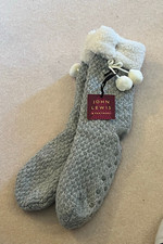 Bootie slipper socks grey John Lewis one size