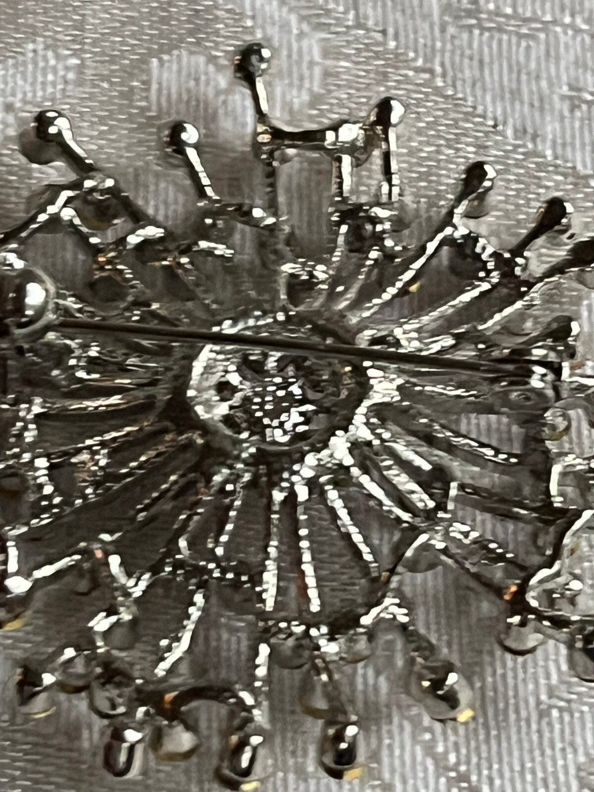 Vintage Statement Clear Rhinestone Silver Tone St… - image 3