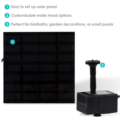 Solar Fountain With 6 Fountain Styles For Garden Bird Bath Pond Pool Fish Tank - Picture 4 of 10