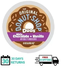 🆕☕ Donut Shop Duos White Chocolate & Vanilla Keurig Coffee K-cups 