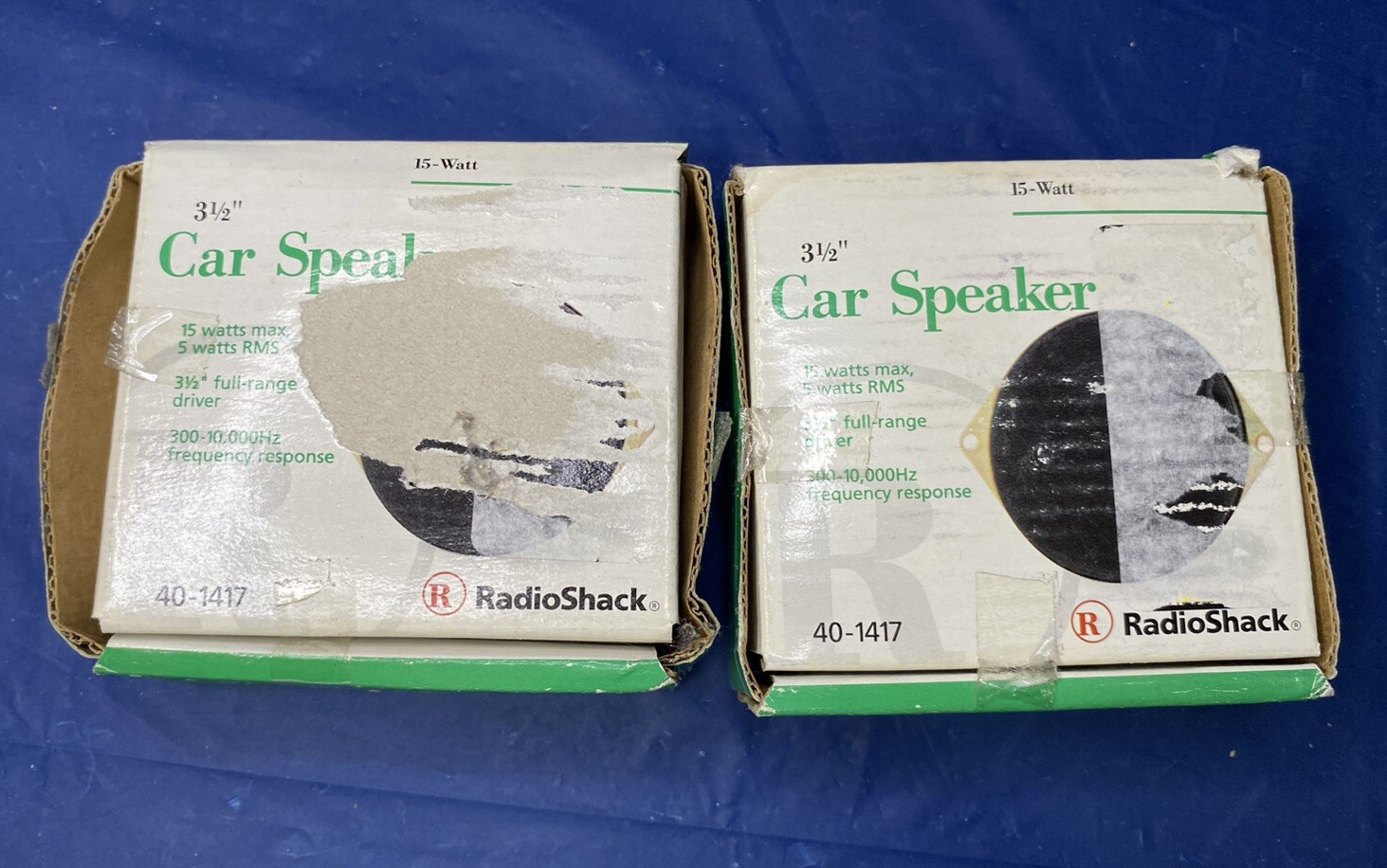 Shack 3-1/2" Car Speakers, 15w, Full Range Driver, (40-1417) Nos Set Of 2