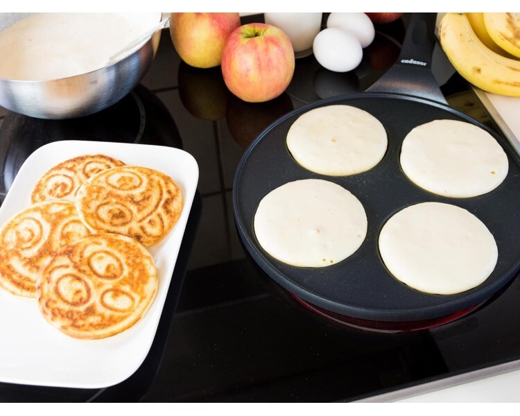Poêle à pancakes emoji antiadhésive à 4 empreintes en aluminium