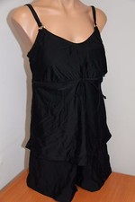 NWT Island Escape Swimsuit Tankini 2pc Set Plus Sz 18W Shorts Solid Black