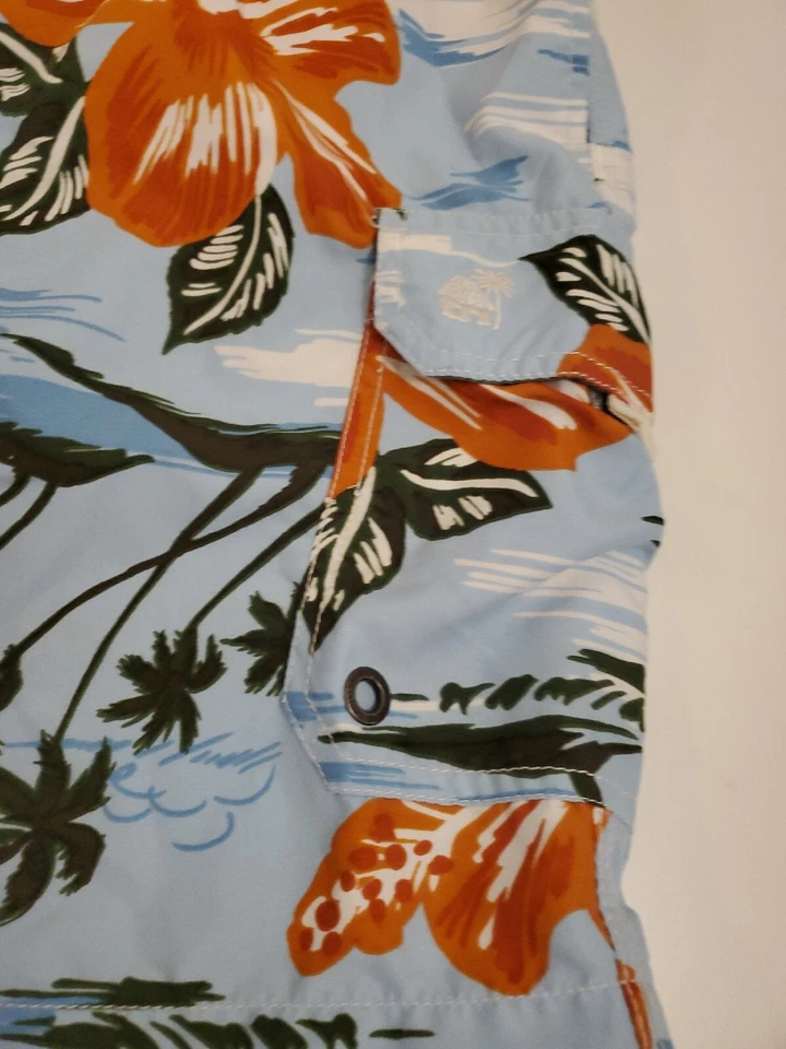 Pantalones Cortos de Natación Caribbean Joe Para Hombre Azul Hawaiano Floral Talla XL Foto 4 de 4