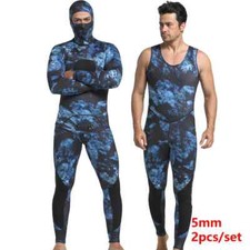 Men 5mm Neoprene Spearfishing Scuba Diving Suit Camouflage 2pieces Keep Warm New