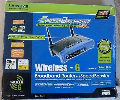 Linksys WRT54GS Wireless-G Broadband Router mit Speed Booster !! Neuwertig !!OVP