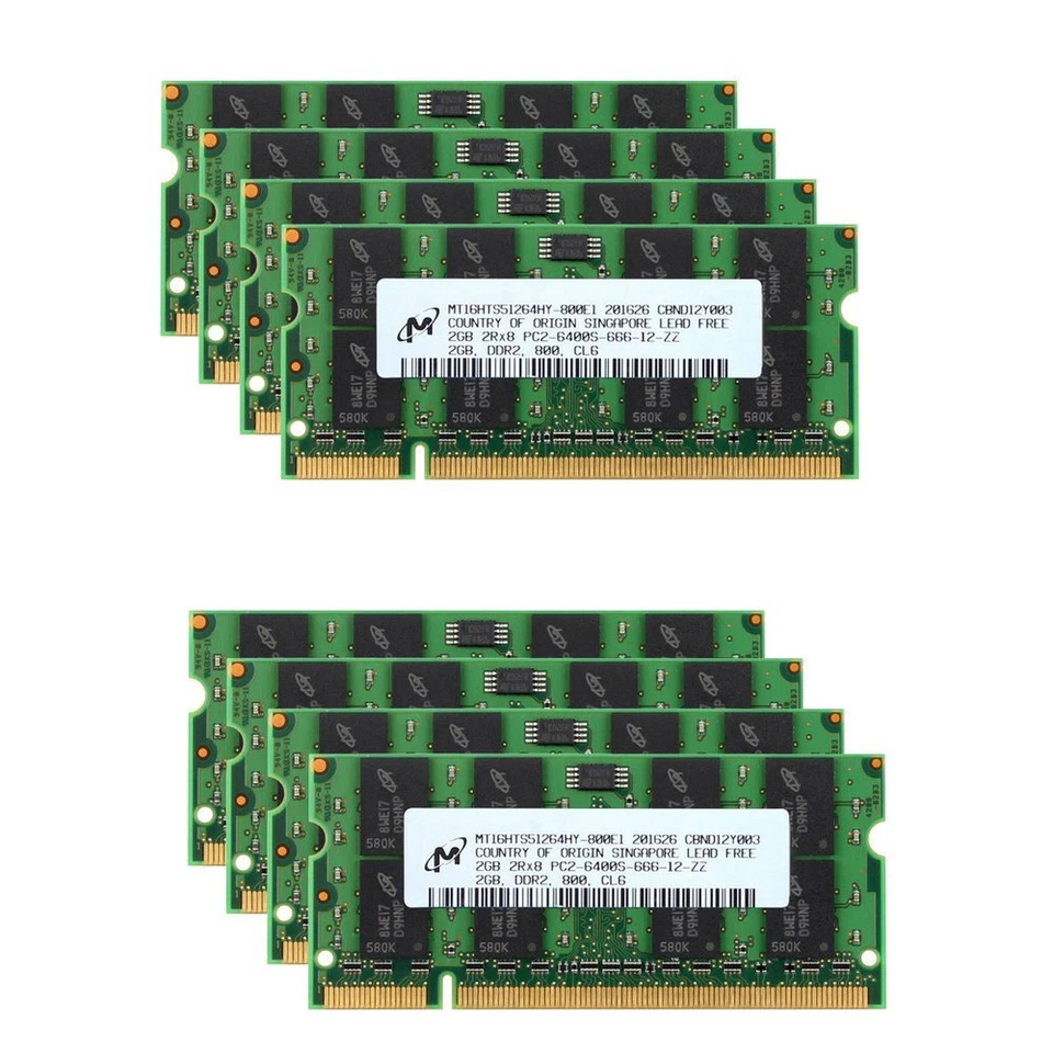 Micron 16GB 8GB 4GB 2GB DDR2 800MHz PC2-6400S 200Pin Laptop Memory SDRAM BT LOT - Image 3 of 4