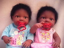 Zwillinge Reborn Rebornbaby  Rebornpuppe Puppe farbig Puppenbaby Babypuppe