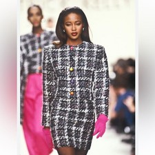 Vintage Rare Patrick Kelly F/w 1989 Bubblegum Button Tweed Suit Jacket, Size 10