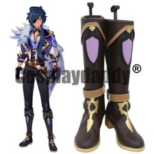 Genshin Impact Frostwind Swordsman Kaeya Cosplay Shoes Knee-high Boots C006