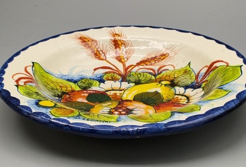 Vintage Forsportan Majolica Art Hand Painted Fruit Pottery Bowl Lucca Italy - Picture 3 of 15