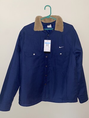 NIKESBパッディドフランネルスケートボードジャケット NIKE SB MENS PADDED FLANNEL SKATEBOARDING JACKET NAVY BLUE SIZE