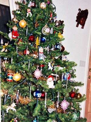 2D Photograph Close Up POV Decorated Christmas Tree Ornaments 4x6 2004