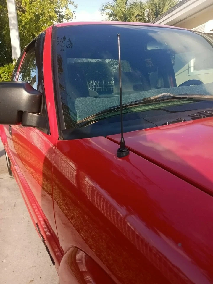 Mástil de antena de acero inoxidable negro de 9" radio AM/FM para Chevrolet S10 1982-2004 Foto 3 de 4