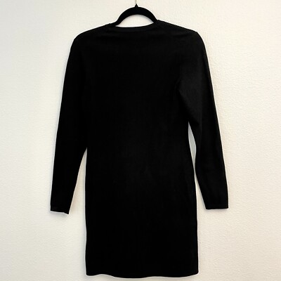 Marc By Marc Jacobs Black Ribbed Long Sleeve Mini Dress Form Fitting Size  Medium | eBay