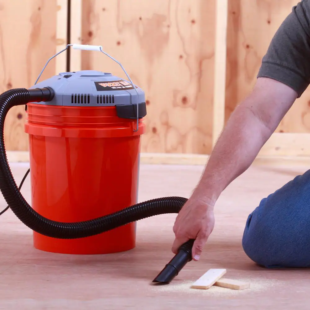 Wet/Dry Shop Vacuum Powerhead with Filter Bag and Hose for Homer Bucket