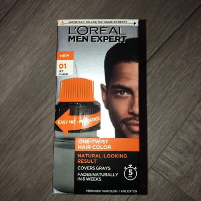 L'Oreal Paris Men Expert One-Twist Haircolor Permanent Hair Color Jet Black 01