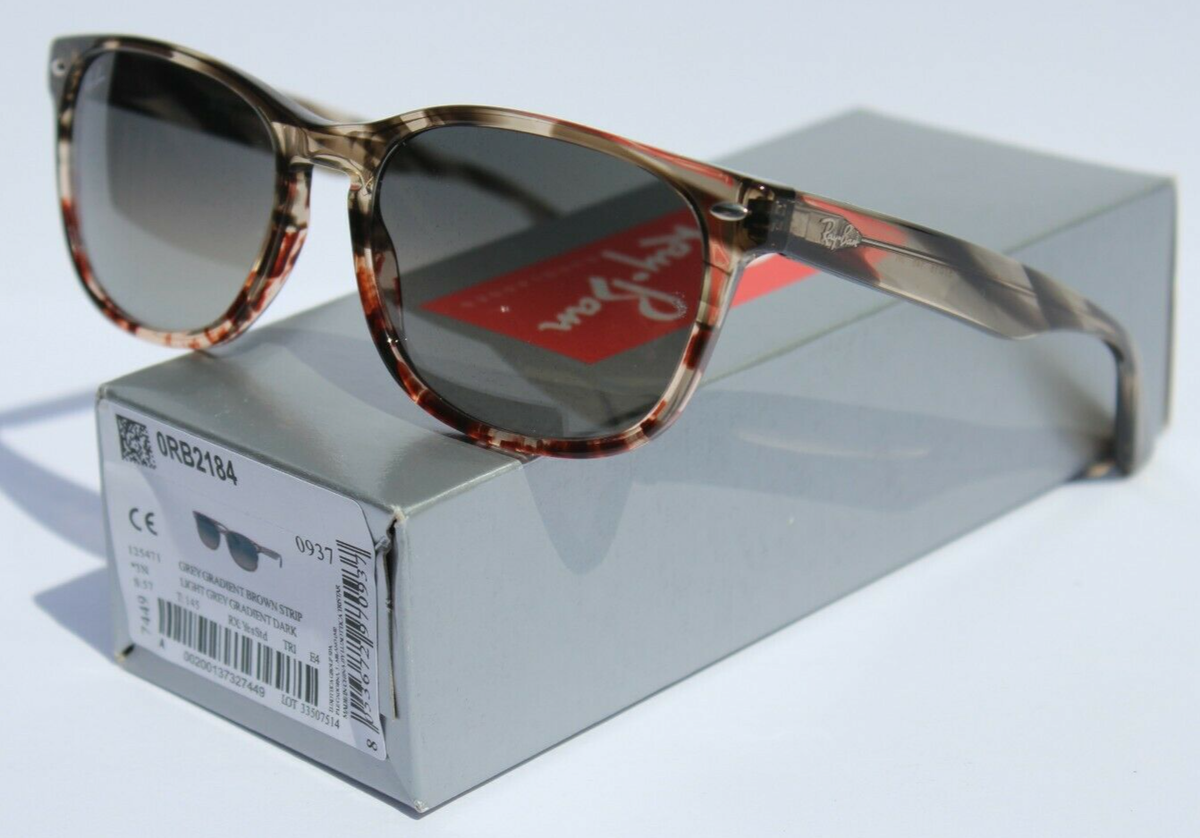 RAY-BAN RB2184 Sunglasses 125471 57mm Brown Striped/Grey  display picture 1