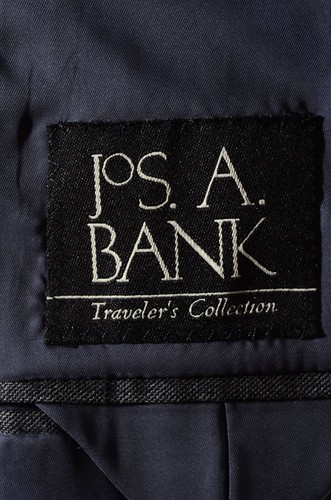 39R Jos A Bank Travelers Gray Plaid Wool Two-Piece Suit 34x31.5 Trousers Jacket - Picture 12 of 14