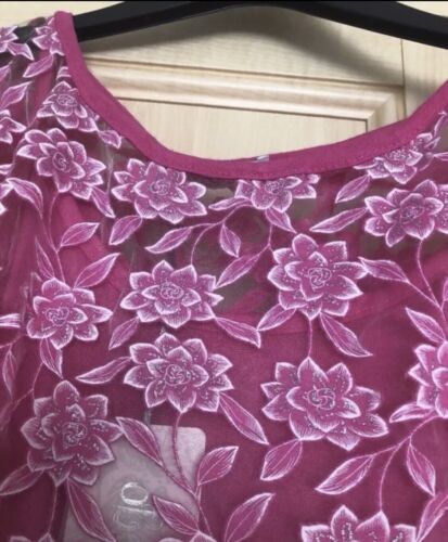 NEW Obsession Lace Glitter Top Attached Camisole Boho Lagenlook Made In Italy - Picture 2 of 3