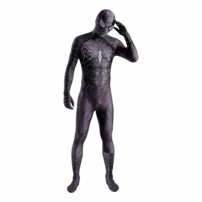 Black Venom Spider-Man Jumpsuit Spiderman Cosplay Costume Halloween Props Adults