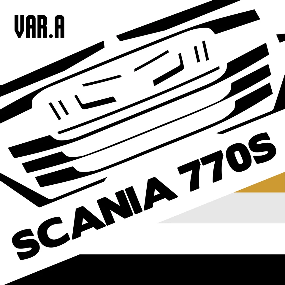 Tamiya Grill Scania 770s in 1:14.5 Modellbau RC Truck Aufkleber Set Chrom u.a. - Bild 2 von 4