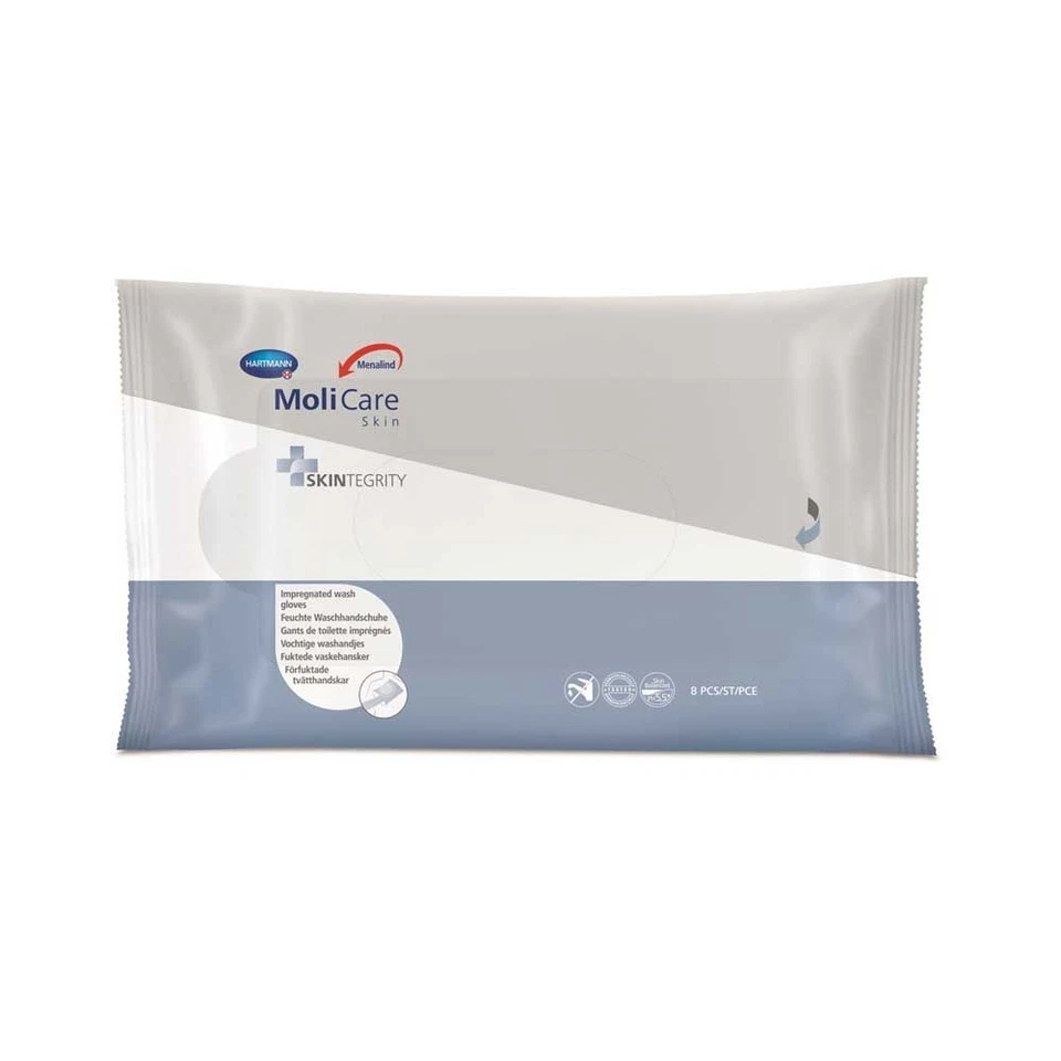 PAUL HATMANN MoliCare Skin feuchte Waschhandschuhe 8 Stück Paul Hartmann Einmalwaschlappen