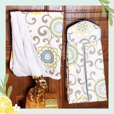 Carousel Designs Floral Rare Baby Blanket And Matching Diaper Stacker Lot Soft   