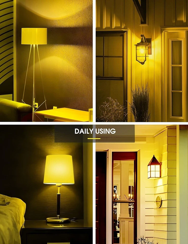 LED Yellow Bug Light Bulbs Outdoor,A19 9W Bug Lights for Outside, 60W Equivalent - Image 2 of 4