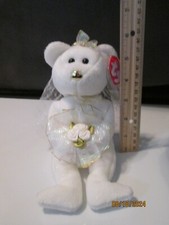 Ty Beanie Baby - Hers the Bear - White Bride Wedding Bear 2003