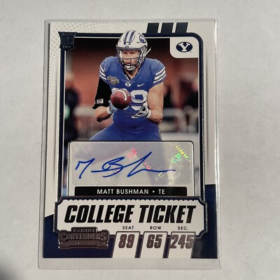 2021 Matt Bushman -Panini Contenders Draft Picks College Ticket Auto #171