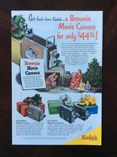 1951 vintage original color ad Kodak Brownie Movie Camera