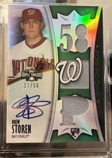 Drew Storen #'d /50 RC AUTO - 2010 Topps Triple Threads Emerald Patch Autograph