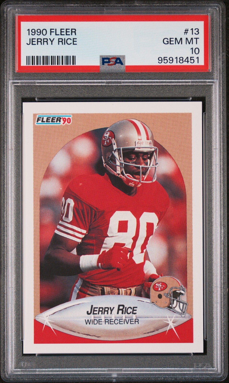 1990 FLEER #13 JERRY RICE PSA 10 GEM MINT POP 60 HOF SAN FRANCISCO 49ERS