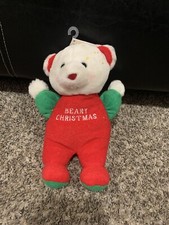 Soft Dreams Beary Christmas Terry Cloth Rattle Plush Red Green White Bear