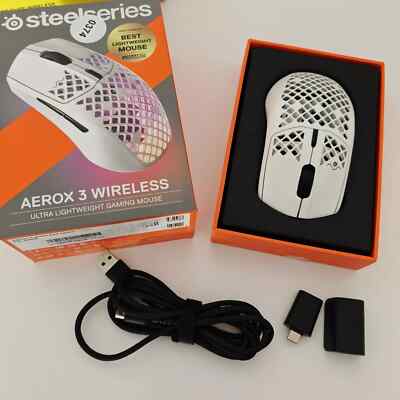SteelSeries Aerox 3 Wireless Snow (2022) - Super Light Gaming Mouse FAULTY!