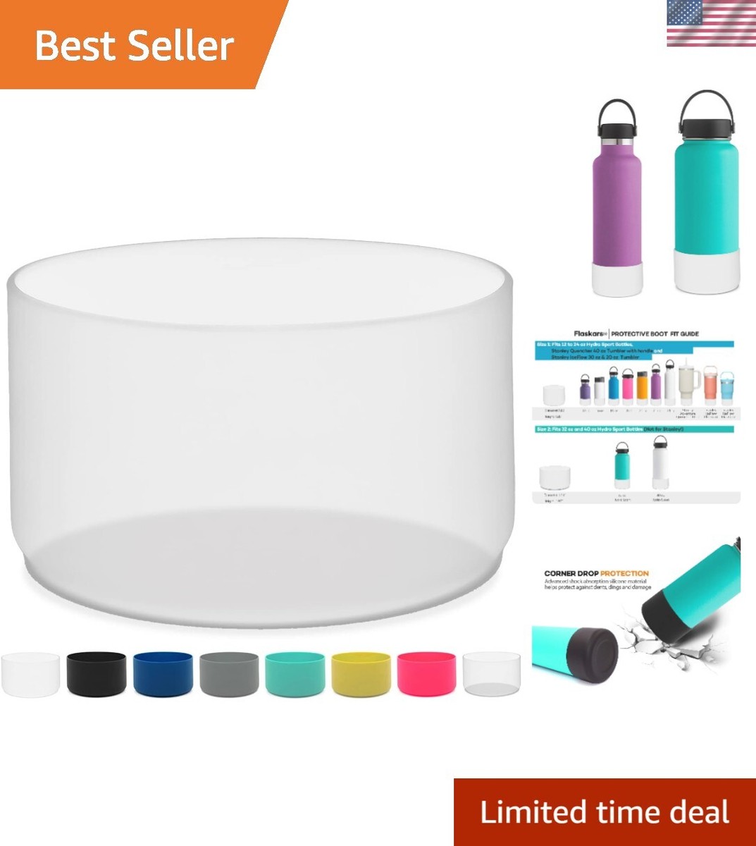 Protective Silicone Bottom Boot for Hydroflask & Stanley Water
