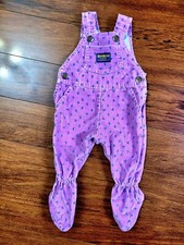 Lavender Vintage Oshkosh B'gosh Vest Back Overalls Footies 3/6 months