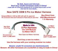 5 Pin 4 wire OEM HARNESS ONLY for IceMaker - W11517113 - USA Made by ABA