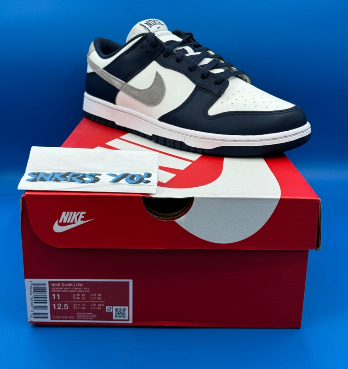 Nike Dunk Low Summit White Midnight Navy (FD9749-400) Size