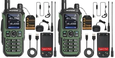 Baofeng UV-21 Pro V2 Tri Band Walkie Talkie Long Range NOAA Two Way Ham Radio 2X