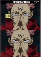 Jujutsu Kaisen Sukuna Yuji Itadori Credit Card Smart Sticker Skin Small Chip