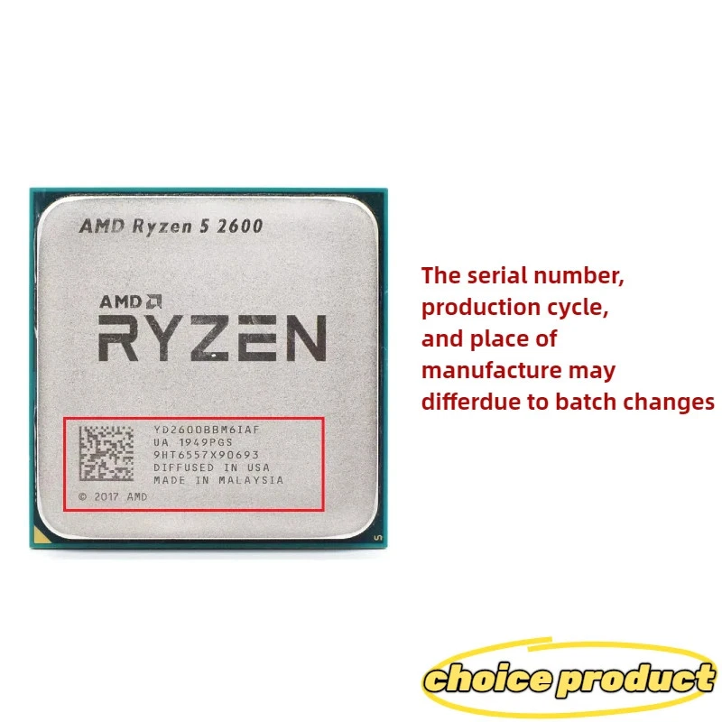 AMD Ryzen 5 R5 2600 3.4GHz 6-Core 12-Core CPU Processor Socket AM4 - Image 4 of 4