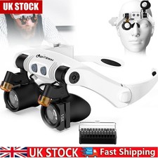 Headband Magnifier with LED Light Hands Free Head Magnifying Glasses With 7 Lens