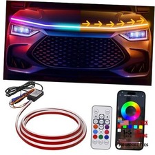 RGB Car Hood Light Strip, 70 Inches Dynamic LED 70 inch Multicolor hood light